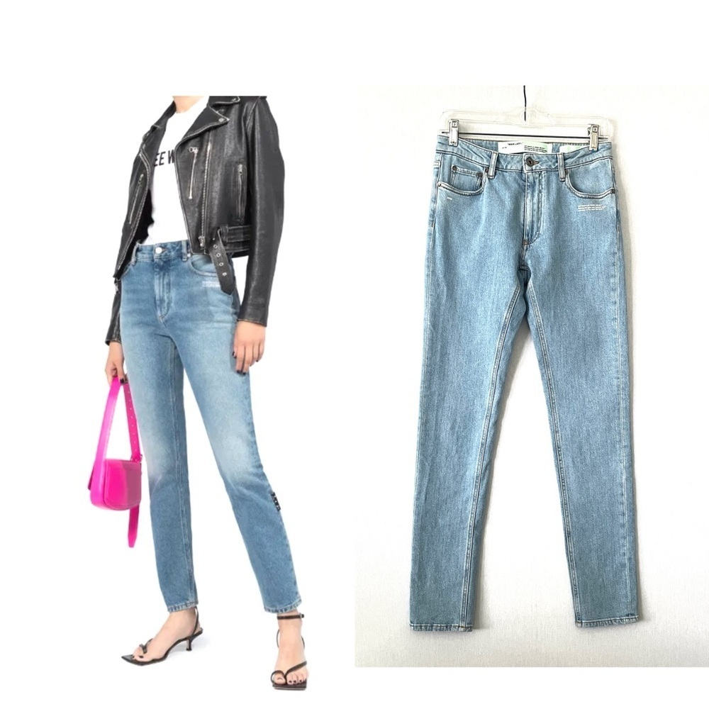 Off-White Virgil Abloh Main Label Demim Slim Jeans